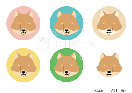 チベットスナギツネの可愛いアイコンセット 129113629