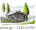 ヨーロッパアルプスの山小屋 129113767