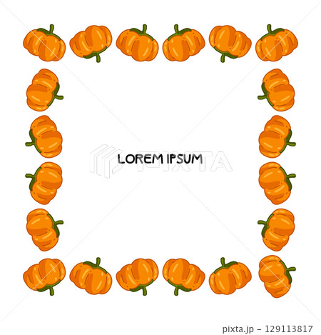 Cartoon Pumpkin Autumn Frame Design Cartoon Pumpkin Autumn Frame Design 129113817