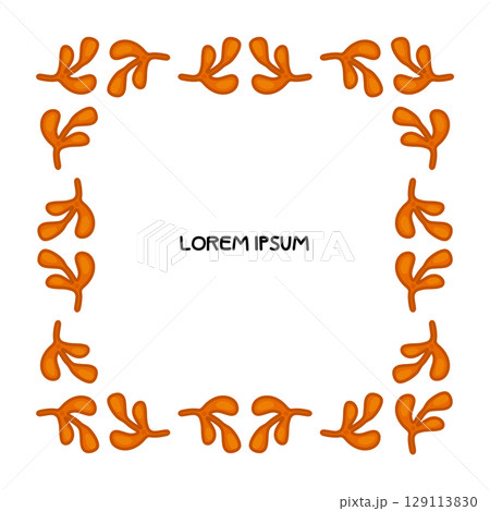 Autumn Orange Leaf Frame Template 129113830