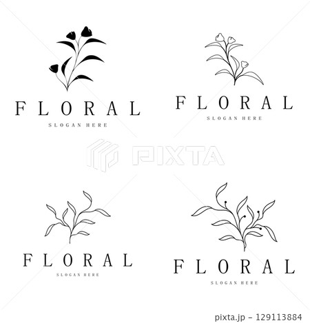 Elegant floral and leaf frame. Delicate botanical vector illustration for labels, spas, corporate identity, and wedding invitations 129113884