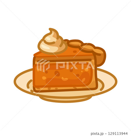 Pumpkin Pie Slice Cartoon Illustration Pumpkin Pie Slice Cartoon Illustration 129113944