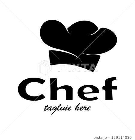 professional logo chef or kitchen chef hat.for business,home cook,and restaurant chef.bakery,vector 129114050