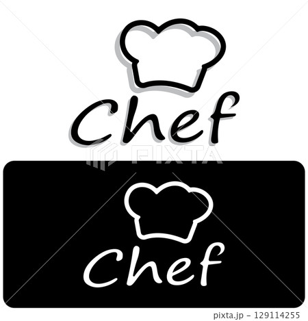 professional logo chef or kitchen chef hat.for business,home cook,and restaurant chef.bakery,vector 129114255