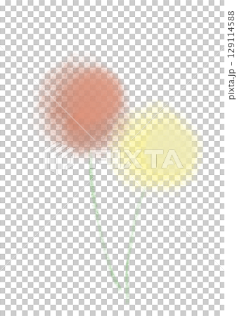 赤と黄色の花の優しいイラスト 129114588