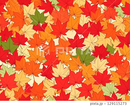 紅葉の落ち葉の背景 129115273