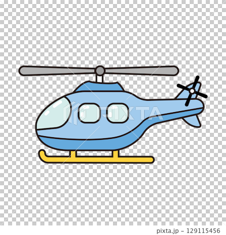 横から見たシンプルなヘリコプター 129115456