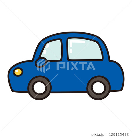 シンプルな青い車 129115458