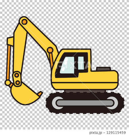 Simple and cute excavator illustration Simple and cute excavator illustration 129115459