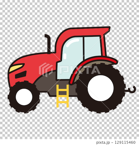 Illustration of a red tractor 129115460