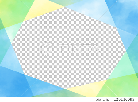 Stylish watercolor vector frame (blue, summer image) 129116095