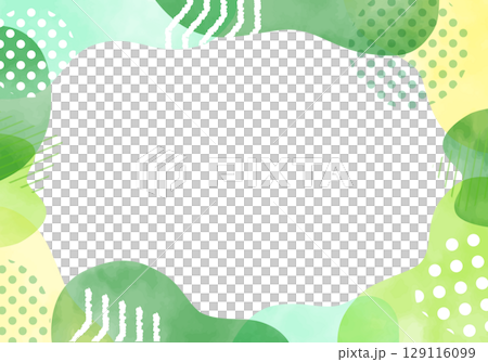 Stylish watercolor vector frame (no text) (green, fresh green, summer image) Stylish watercolor vector frame (no text) (green, fresh green, summer image) 129116099
