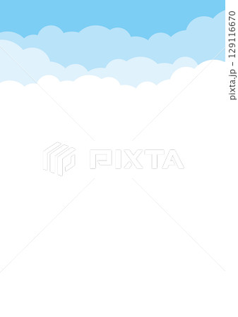 雲　背景　縦長　ベクター　白い部分が多め	 129116670