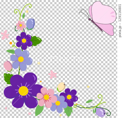 floral frame with flowers floral frame with flowers 129116801