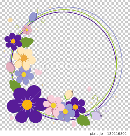floral frame with flowers floral frame with flowers 129116802