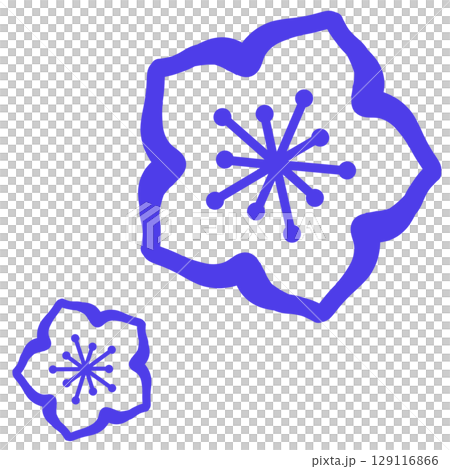 A simple illustration of two blue flowers A simple illustration of two blue flowers 129116866