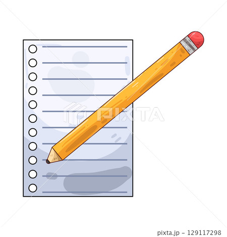 illustration of paper and pencil 129117298