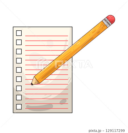 illustration of paper and pencil 129117299