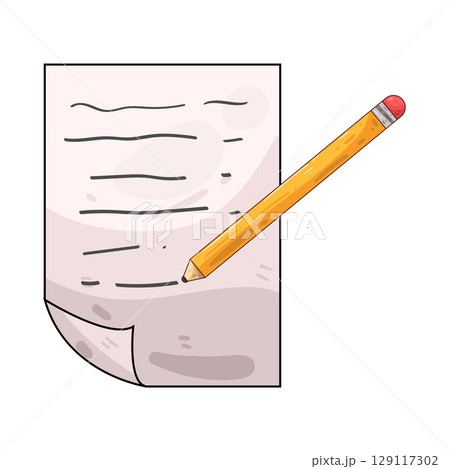 illustration of paper and pencil 129117302