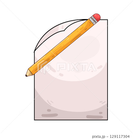 illustration of paper and pencil illustration of paper and pencil 129117304