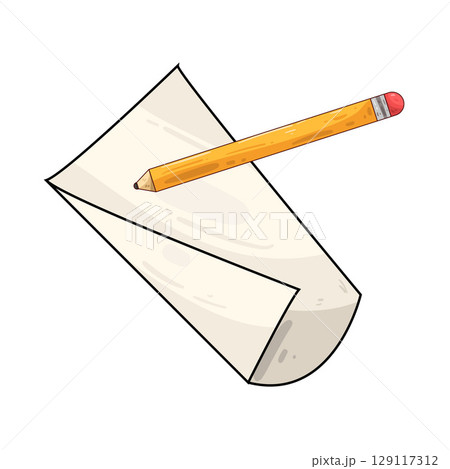 illustration of paper and pencil 129117312