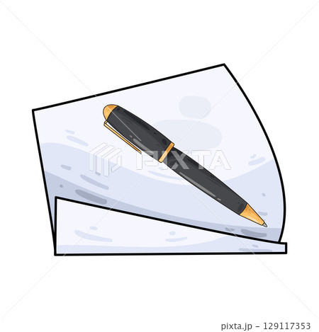 illustration of pen and paper 129117353