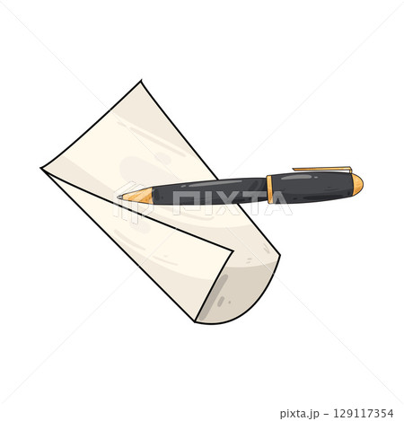 illustration of pen and paper 129117354