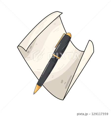 illustration of pen and paper 129117359
