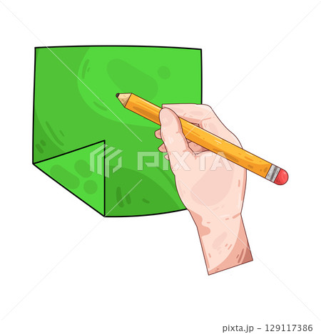 illustration of writing on paper illustration of writing on paper 129117386