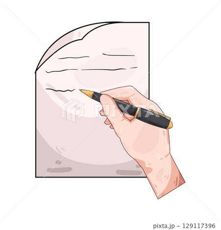 illustration of writing on paper 129117396