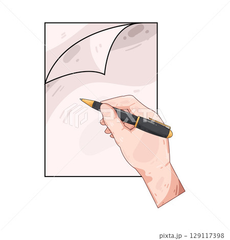 illustration of writing on paper illustration of writing on paper 129117398
