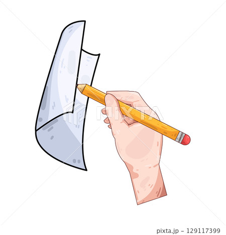 illustration of writing on paper illustration of writing on paper 129117399