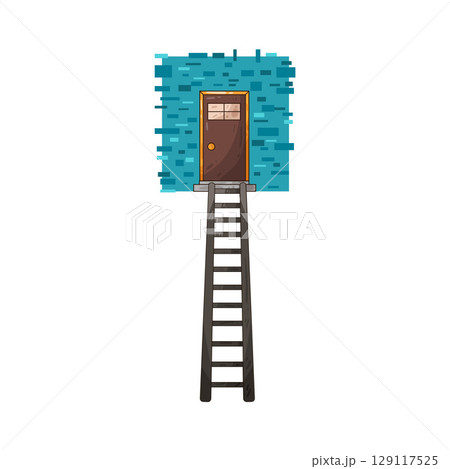 illustration of door ladder illustration of door ladder 129117525