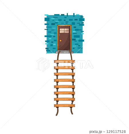 illustration of door ladder 129117528