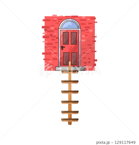 illustration of door ladder 129117649