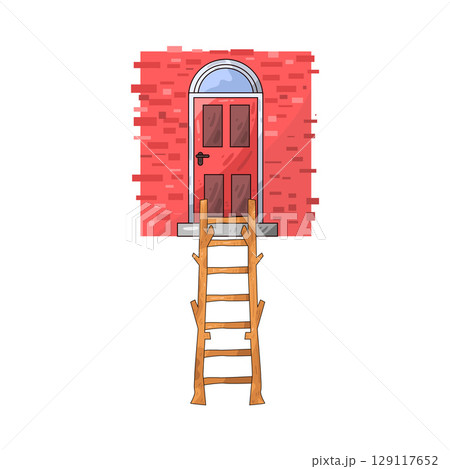illustration of door ladder 129117652