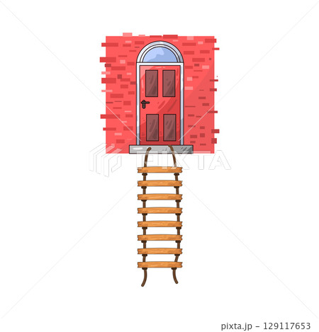 illustration of door ladder 129117653