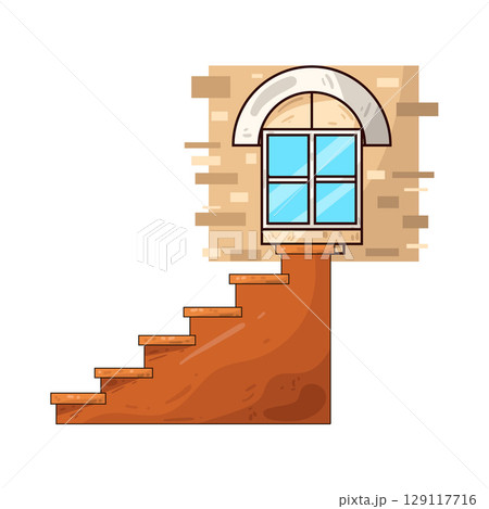 illustration of window stairs illustration of window stairs 129117716