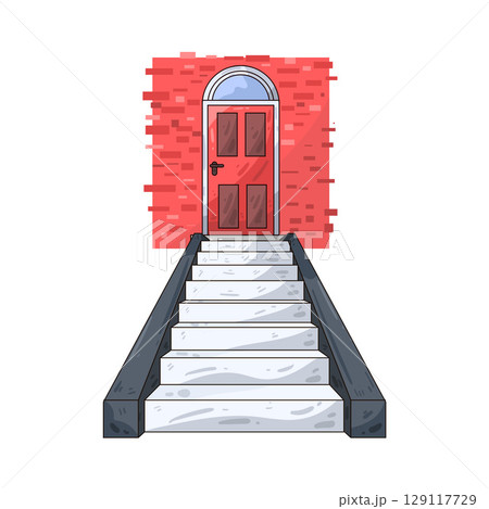 illustration of door stairs 129117729