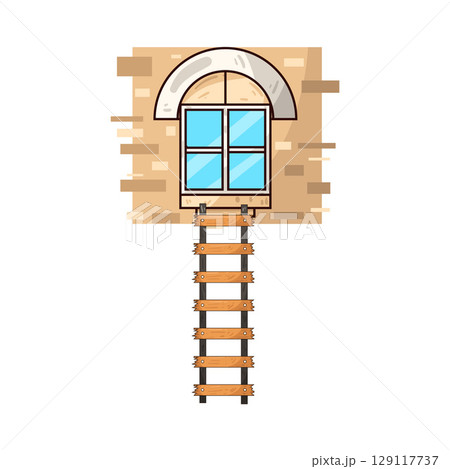 illustration of window ladder 129117737