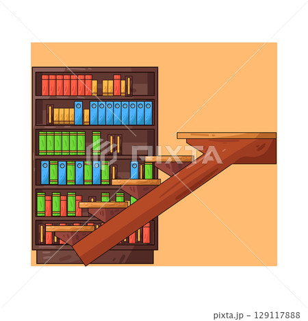 illustration of library stairs illustration of library stairs 129117888