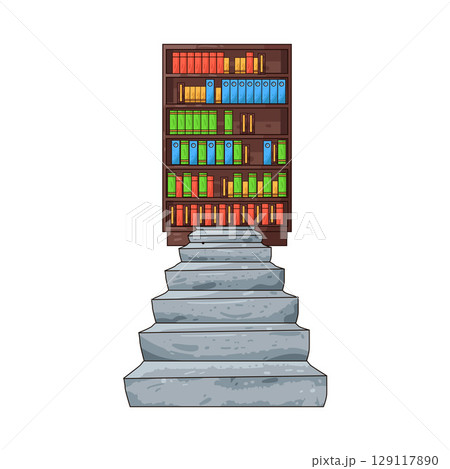 illustration of library stairs 129117890