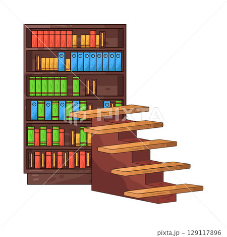 illustration of library stairs illustration of library stairs 129117896
