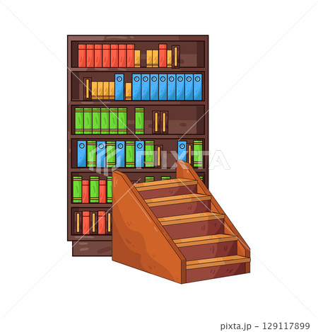 illustration of library stairs illustration of library stairs 129117899