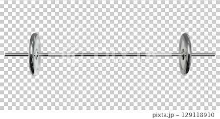 Cast Iron Adjustable Barbell, weightlifting gym equipment, front view 129118910