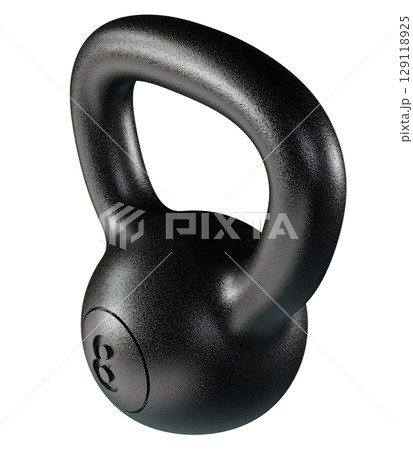 Kettlebell fitness weight, 8 kg heavy cast iron powerlifting equipment 129118925