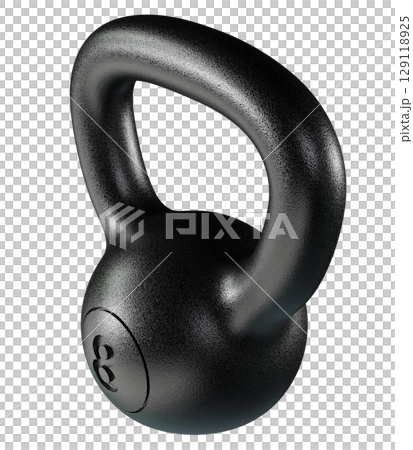 Kettlebell fitness weight, 8 kg heavy cast iron powerlifting equipment 129118925