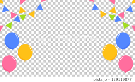 Garland, flags, and balloons decoration frame Garland, flags, and balloons decoration frame 129119877