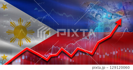 Philippines financial growth on market graph. Philippines economic growth on financial graph 129120060