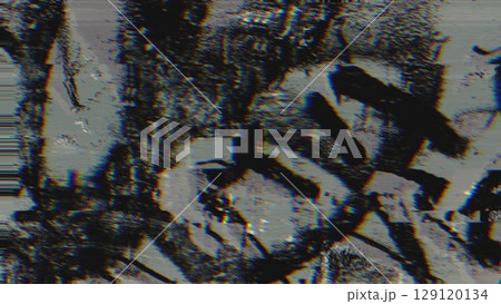 Grunge Glitch Texture in Black and White for Modern 90s, Y2K Design 129120134